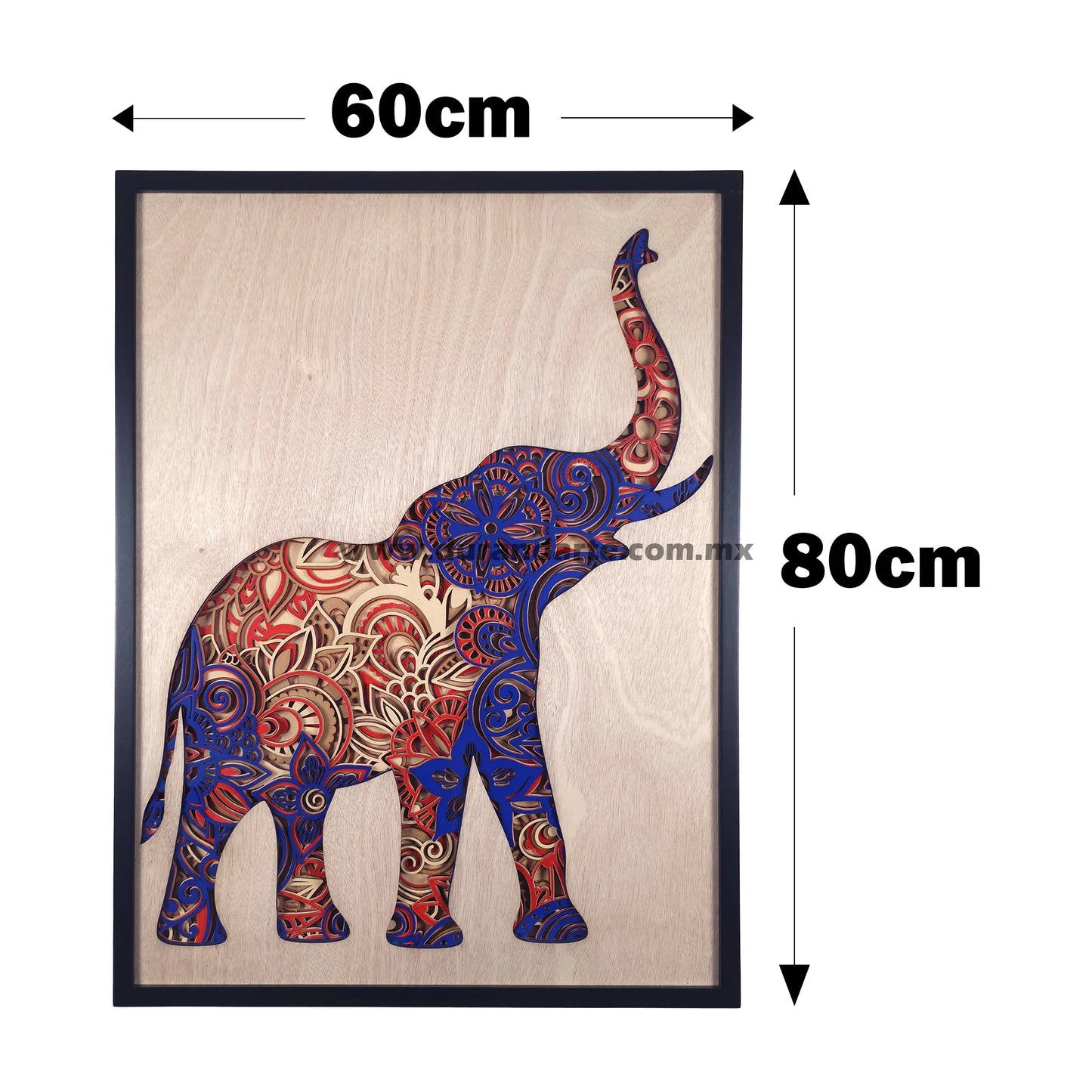Elefante de la Suerte Multicapa 3D - Arte Decorativo Mandala