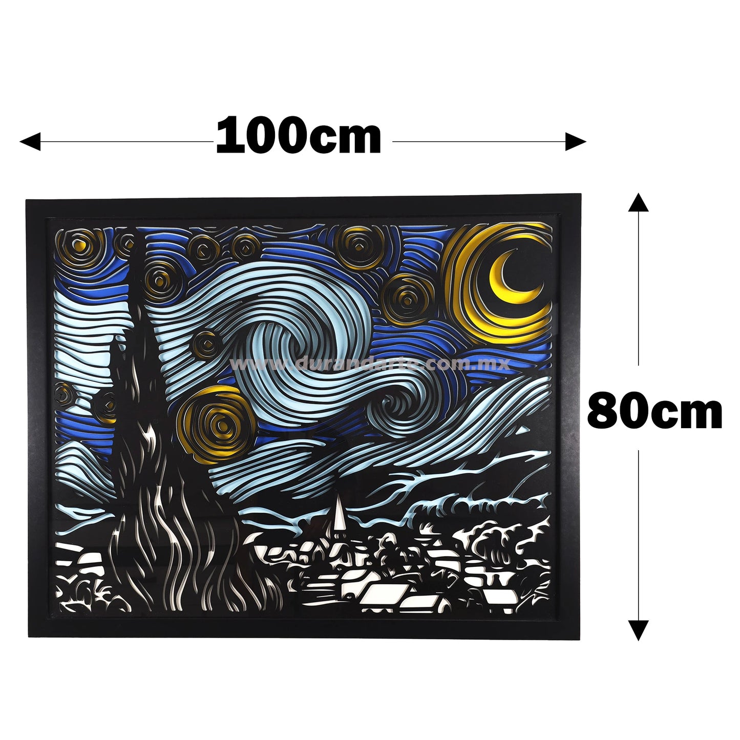 Noche Estrellada 3D Multicapa - Cuadro Decorativo Arte Van Gogh Moderno