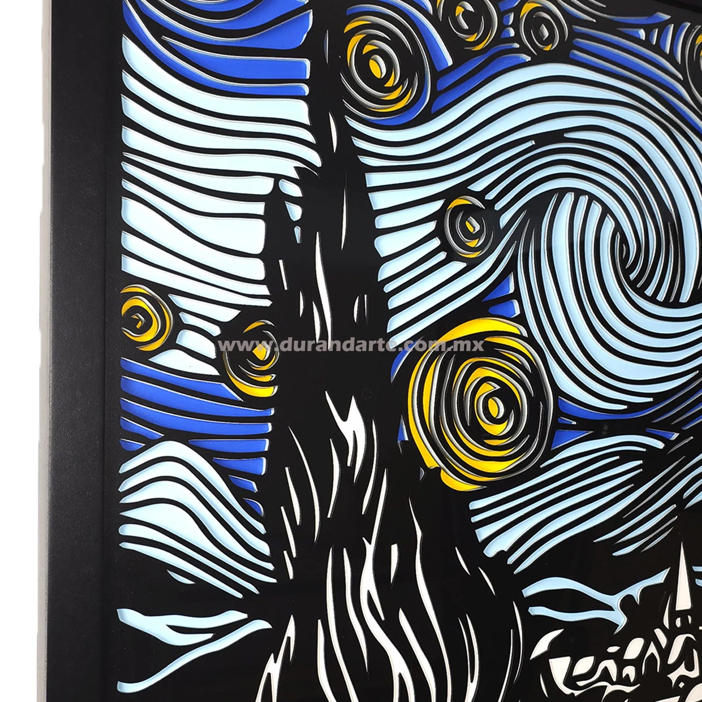 Noche Estrellada 3D Multicapa - Cuadro Decorativo Arte Van Gogh Moderno