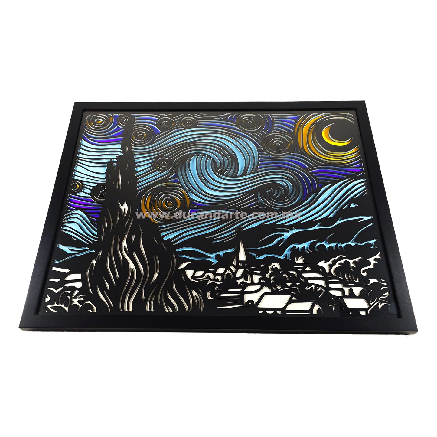 Noche Estrellada 3D Multicapa - Cuadro Decorativo Arte Van Gogh Moderno