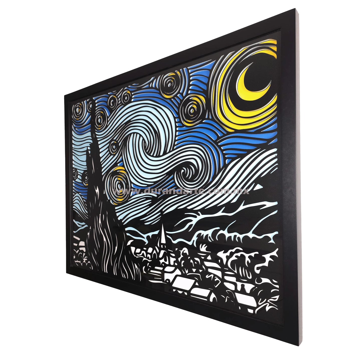 Noche Estrellada 3D Multicapa - Cuadro Decorativo Arte Van Gogh Moderno